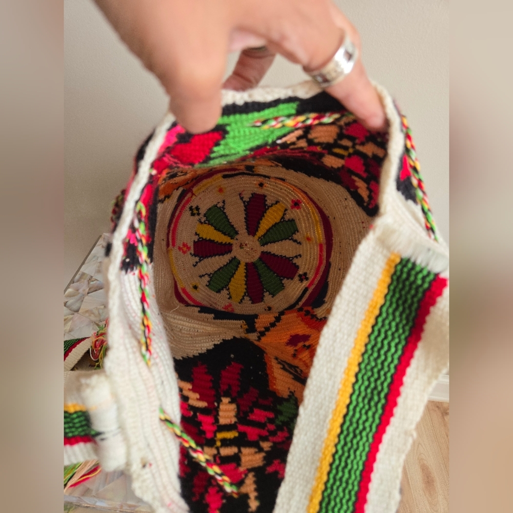 Colorful Frida Kahlo Handmade Woven Bag - Picture 7 of 8
